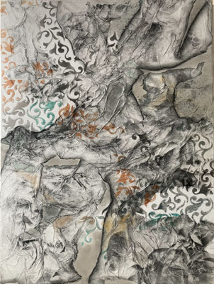 ARTwork: Elke Hubmann-Kniely (AT) - Titel: mustergültig (719) | Graphit, Chinapapier, Pastell, Kohle auf Leinwand: 60x80cm | 1.120,00€