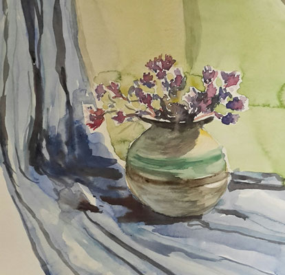 "Stilleben mit Vase", Aquarell, 30x30