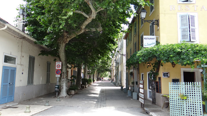 Bourg tranquille aux allées de platanes