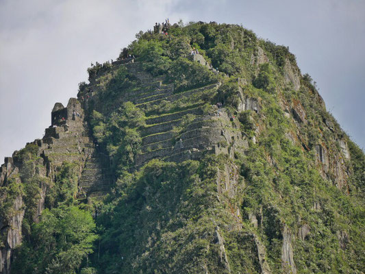 Der Wayna Picchu mit dem Tele. Wie gesagt kommt man nur dort rauf wenn man Monate vorher reserviert hat.