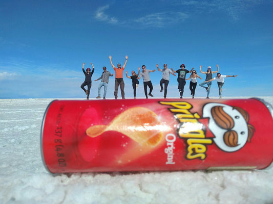 Die Pringles Dose darf auch nicht fehlen...