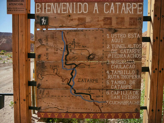 Plan von Catarpe, wo die Teufelsschlucht liegt. Eintritt nötig.
