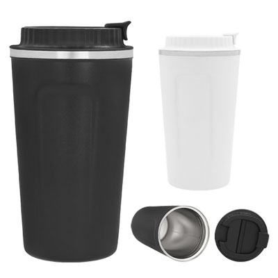 Código T 115 MACCHIATO Termo con doble pared de acero inoxidable, con tapa plástica enroscable y boquilla de seguridad. Material: Acero Inoxidable Capacidad: 550 ml.  Medidas del producto Alto: 17.0 cm. Ancho: 7.0 cm.