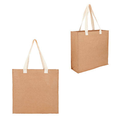 Código BL 091 Bolsa ecológica de cartón laminado con asa de algodón. Resistente al agua. Material: Kraft laminado. Medidas  Alto: 30.0 cm. Ancho: 30.0 cm. Fuelle: 10.0 cm.