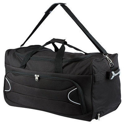 Código  SIN 710 Maleta. trolley con bolsa principal y frontal. Incluye asa para colgar en hombros. Material: Poliéster. Tamaño: 62 x 30 x 30 cm.