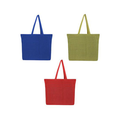 CÓDIGO SIN 904 Bolsa con fuelle y asas. Material Yute. Medidas 52x35.5x13 cm