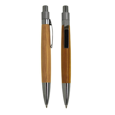 Código BMP001 BAMBÚ. Bolígrafo de bambú con clip metálico. Material: Bambú. Medidas del producto Alto: 13.0 cm. Ancho: 1.3 cm.