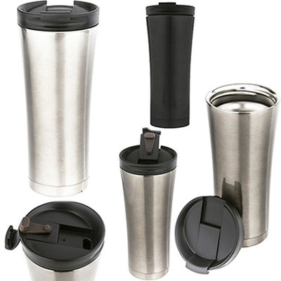 Código T 27 TERBUX Termo de acero inoxidable con doble pared, cuenta con boquilla de seguridad. Material: Acero inoxidable Capacidad: 500 ml.  Medidas del producto Alto: 20.5 cm. Ancho: 8.5 cm. 