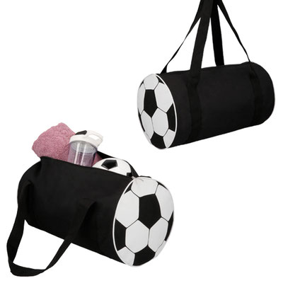 Código BL 116 TORRADO Maleta con diseño de balón de soccer en laterales. Cuenta con dos asas y correa ajustable. Material: Poliéster. Medidas del producto Alto: 26.0 cm. Ancho: 46.0 cm. Fuelle: 26.0 cm.