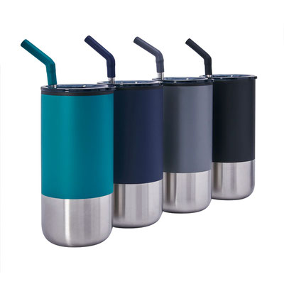 Código TMPS 172 TERMO SNORKEL Termo doble pared. Tapa de plástico con válvula de seguridad y popote metálico con boquilla removible de rubber. Incluye caja individual. Material: Acero Inoxidable / Plástico. Medida: 8.3 x 17.5 cm. Capacidad: 480 ml