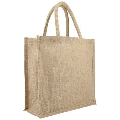 Código BL 058 MAYAN Bolsa de yute con fuelle y asas. Material: Yute. Medidas Alto: 30.5 cm. Ancho: 30.5 cm. Fuelle: 11.0 cm.