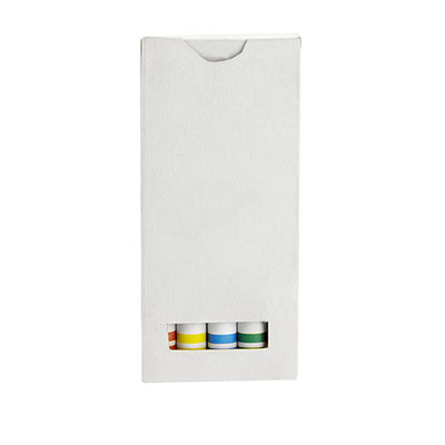 Código DPO 014 CAJA DE CRAYONES. Caja de cartón con 5 crayones de varios colores. Material: Cera / Caja de Cartón. Tamaño: 4.3 x 9.2 cm.