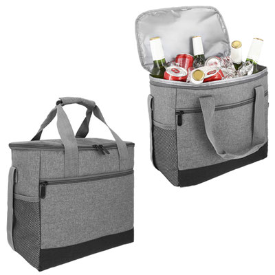 Código LON 011 FRIZ Hielera con interior impermeable plastificado, 2 asas con broche de velcro, 2 compartimentos de malla laterales y 1 compartimento exterior con cierre. Material: Poliéster. Medidas Alto: 29.0 cm. Ancho: 29.0 cm. Fuelle: 17.0 cm