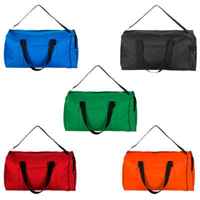 Código BL 129 DELAWARE Maleta deportiva de 1 compartimento con bolsa frontal, bolsa lateral de cierre, asas, fuelle de 27 cm y correa ajustable. Material: Poliéster. Medidas del producto Alto: 25.5 cm. Ancho: 52.5 cm. Fuelle: 27.0 cm.