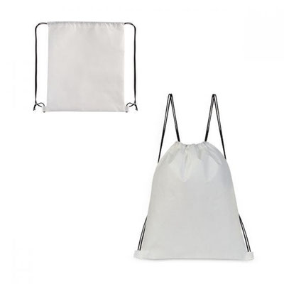 CÓDIGO SIN 938 BOLSA-MOCHILA PARA SUBLIMAR YOSEM Bolsa-mochila para sublimar con tirantes de cordón y cerrado de jareta.  Material Non Woven.  Medida 34.5 x 41 cm