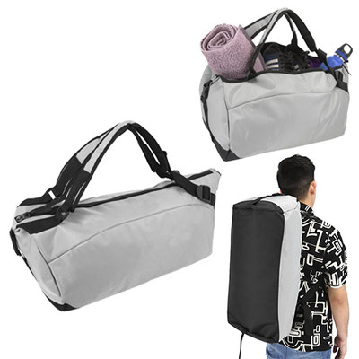Código BL 077 ACTIVE Maleta de poliéster que se convierte en mochila con 2 broches de seguridad ajustables y tirantes acojinados. Material: Poliéster. Medidas del producto Alto: 31.0 cm. Ancho: 68.0 cm. Fuelle: 30.0 cm.