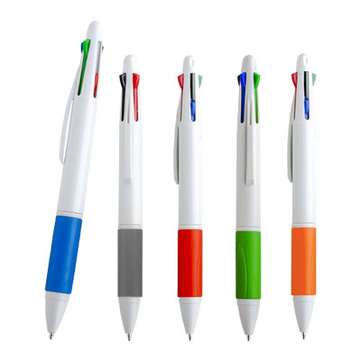 Código BP 5589 LOTUS Bolígrafo de plástico con 4 tintas: rojo, negro, azul y verde. Material: Plástico Medidas del producto Alto: 14.0 cm. Ancho: 1.2 cm.