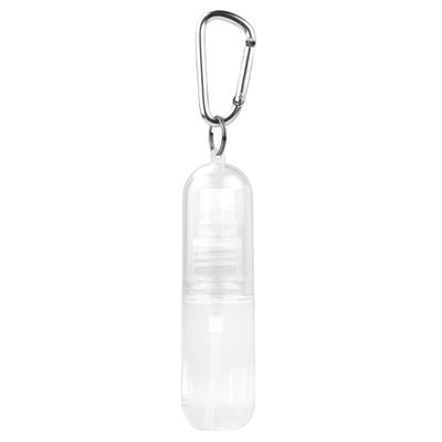 Código SLD 019 B - ANTIBACTERIAL LECCE- Incluye líquido antibacterial con atomizador y carabina en la tapa. Aroma cítrico. Material: Plástico. Tamaño: 2.5 x 11 cm.