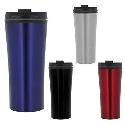 Código T 45 TOG Termo de doble pared con interior de plástico, tapa enroscable y válvula de seguridad. Material: Acero Inoxidable/Plástico Capacidad: 450 ml.  Medidas del producto Alto: 21.8 cm. Ancho: 7.0 cm. 