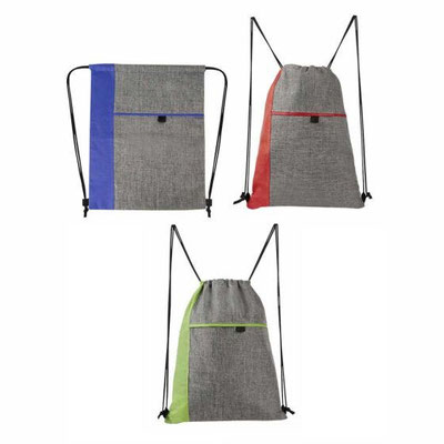 CÓDIGO SIN 315 BOLSA-MOCHILA ARACAR Bolsa-mochila con tirantes de cordón y cerrado de jareta. Material Non Woven / Poliéster Medida 32.5 x 41.5 cm