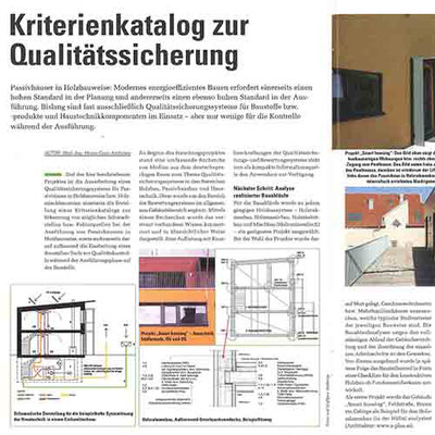 Kriterienkatalog Passivhausbau