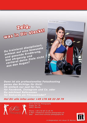 Fitness Shooting, Model: Agnes Dimaggio, Visa: Maria Martin de Blas, mit freundlicher Genehmigung Clever Fit Weimar