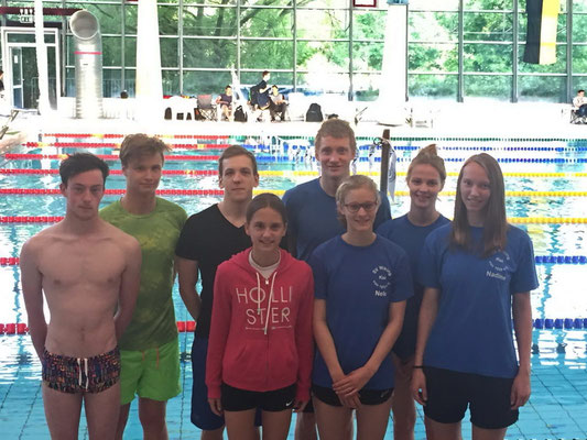 Unsere 8 Wikinger (Luca, Jonas, Mike, Joelle, Finn, Nele, Gesine, Nadine v.l.)