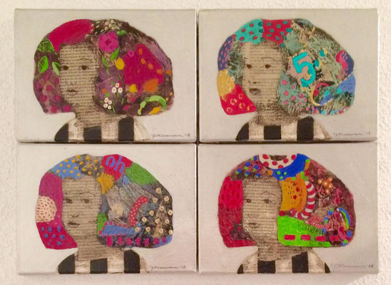 INFANTA 1-4 16x22cm collage y acrílico sobre lienzo 400€ 2018 