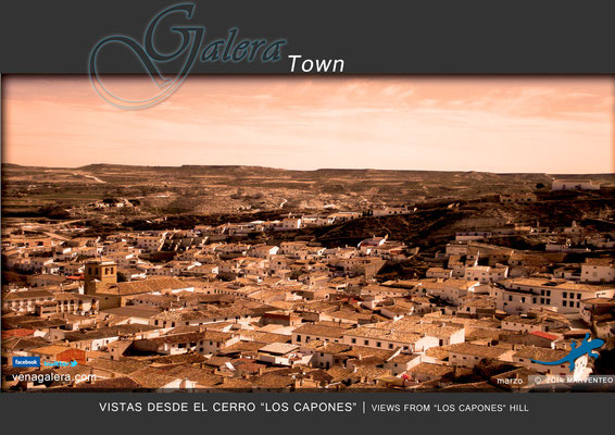 Vistas del centro de Galera desde el Cerro de Los Capones (2012, Galera, Granada)