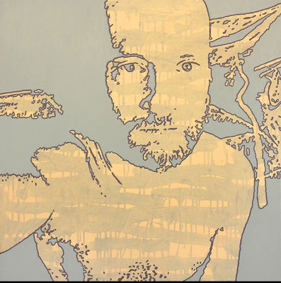 "absence 39 (Selfie)"  Öl/Acryl auf Baumwolle  80 cm x 80 cm  2015/19