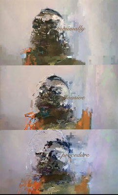 "absence 79 (Selfie)"  Latexprint/Öl auf Leinwand    150 cm x 90 cm  2021