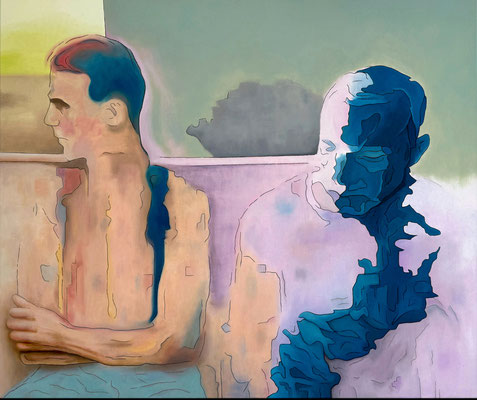 "absence 101 (Selfie)"     Öl auf Leinwand       100 cm x 120 cm   2025