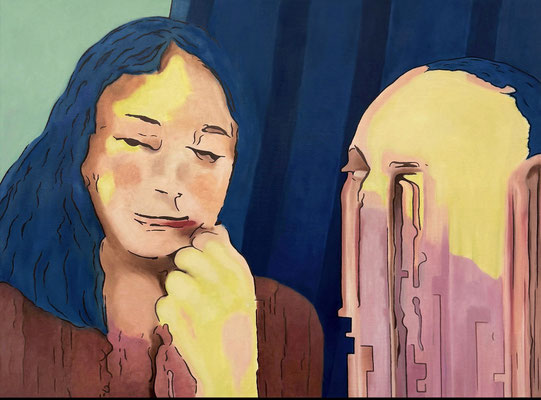 "absence 104 (Selfie)"     Öl auf Leinwand       75 cm x 100 cm