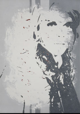 "absence 47 (Selfie)"  Öl auf Baumwolle  70 cm x 50 cm  2016