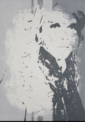 "absence 47 (Selfie)"  Öl auf Baumwolle  70 cm x 50 cm  2016