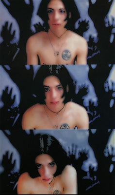 "absence 78 (Selfie)"  Latexprint/Öl auf Leinwand    200 cm x 120 cm  2021