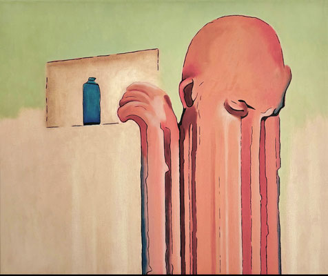 "absence 102 (Selfie)"     Öl auf Leinwand       50 cm x 60 cm   2025