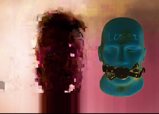 "absence 91 (Selfie)"    Latexprint auf  Leinwand       70 cm x 50 cm     2023