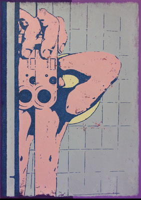 "absence 51 (Selfie)"  Öl auf Baumwolle  70 cm x 50 cm  2017