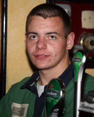 Joe Sharkey Jr. watches the Champions League match between Villareal & Celtic in Sharkey's bar Annagry (Photo John Rafferty Photography)