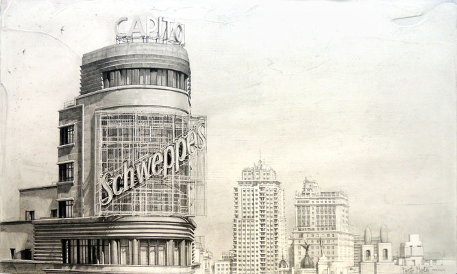 "Capitol". Grafito sobre tabla / Graphite on board. 2024. 30x50 cm.