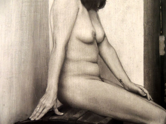 "El viaje de Susi / Susi's Trip".  (Fragmento / Detail). Grafito sobre tabla / Graphite on board. 2016.  116 x 73 cm. Colección del MEAM (Museo Europeo de Arte Moderno).