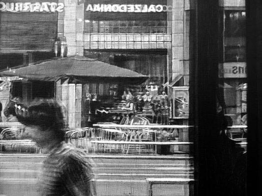 "Vistazo desde el interior / Glance from Inside". (Fragmento / Detail). Grafito sobre tabla / Graphite on board. 2015. 110x146 cm. Colección del MEAM (Museo Europeo de Arte Moderno).