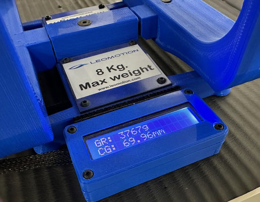Fertiges Modell, CG-Schwerpunkt und Gesamtgewicht "Aufbalastiert"