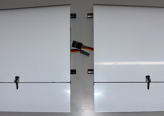 Aussentragflächen, Querruder-Servo mit Halter und LDS-Anlenkung "Montiert"