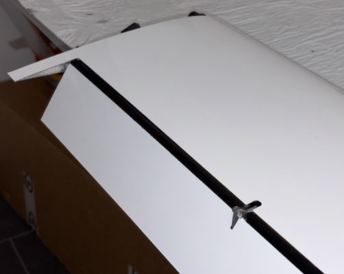Tragflächen, Bremsklappen-Servo mit Halter und LDS-Anlenkung "Montiert"