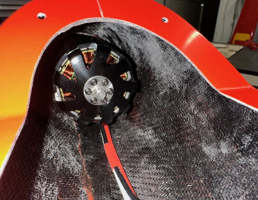 Rumpf, Gfk-Motorspant, 42/4mm und Antrieb "Montiert"