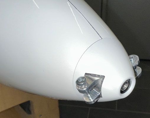 Rumpf, GFK-Motorspant und Antrieb sowie Spinner "Montiert"