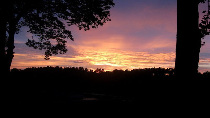 Sonnenuntergang Wiesenhof Terrasse