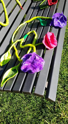 Gefilzte Blüte von einer Teilnehmerin 